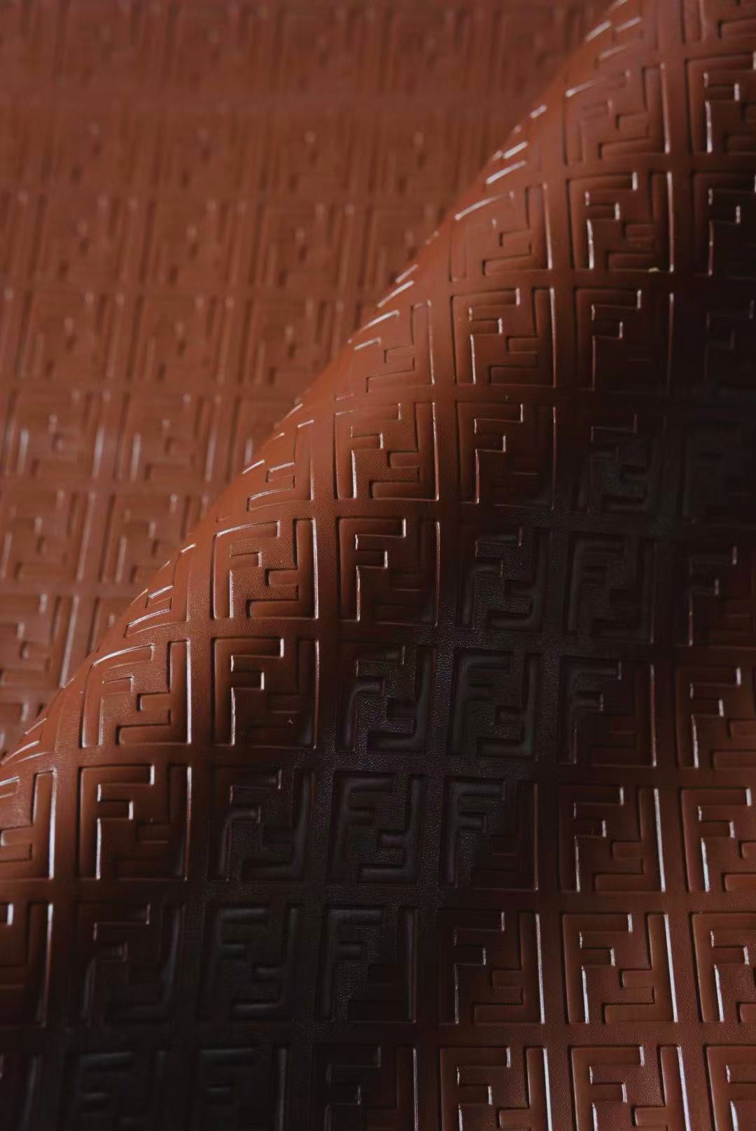 Napa Fendi Embossed Crafting Leather Fabric Shoes Leather For Handmade Handicrafts By Yards (Brown)