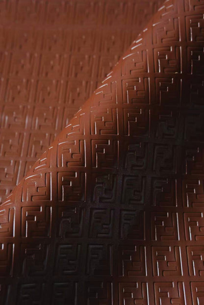Napa Fendi Embossed Crafting Leather Fabric Shoes Leather For Handmade Handicrafts By Yards (Brown)