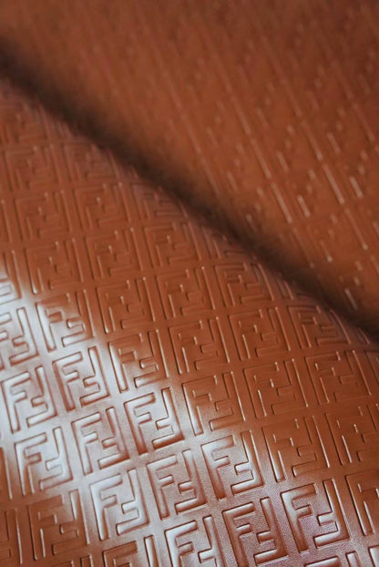 Napa Fendi Embossed Crafting Leather Fabric Shoes Leather For Handmade Handicrafts By Yards (Brown)