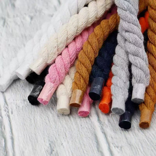 Natural Soft 9mm Thick Hemp Rope Shoelace For Handmade Shoes ,DIY Handicraft Sneakers By Pairs