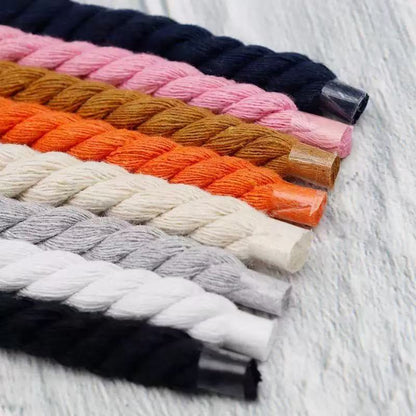 Natural Soft 9mm Thick Hemp Rope Shoelace For Handmade Shoes ,DIY Handicraft Sneakers By Pairs