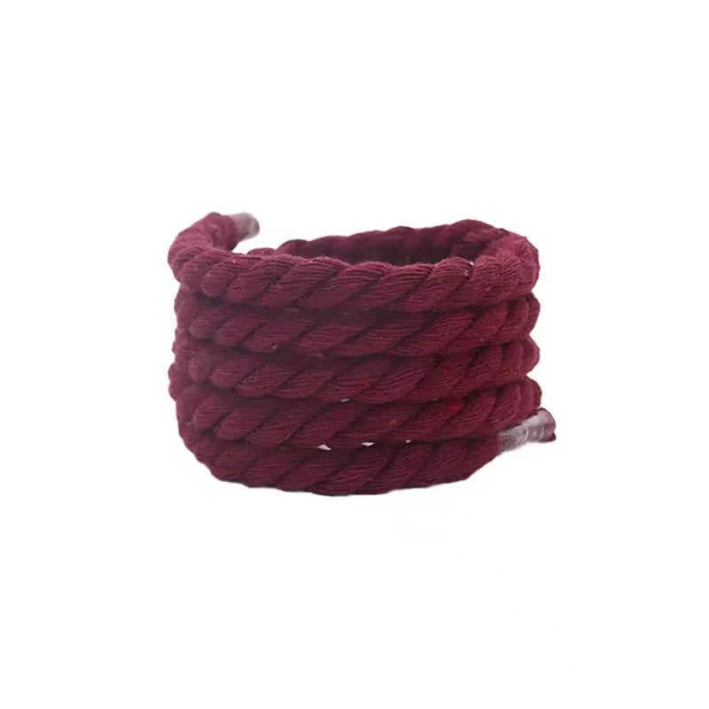 Natural Soft 9mm Thick Hemp Rope Shoelace For Handmade Shoes ,DIY Handicraft Sneakers By Pairs