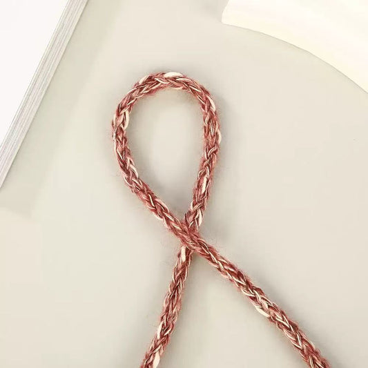 Craft 8MM Wool with Polyester Blended Yarn For Handmade DIY Sewing ,Shoelace Goods By Yard