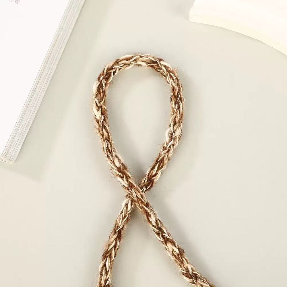 Craft 8MM Wool with Polyester Blended Yarn For Handmade DIY Sewing ,Shoelace Goods By Yard