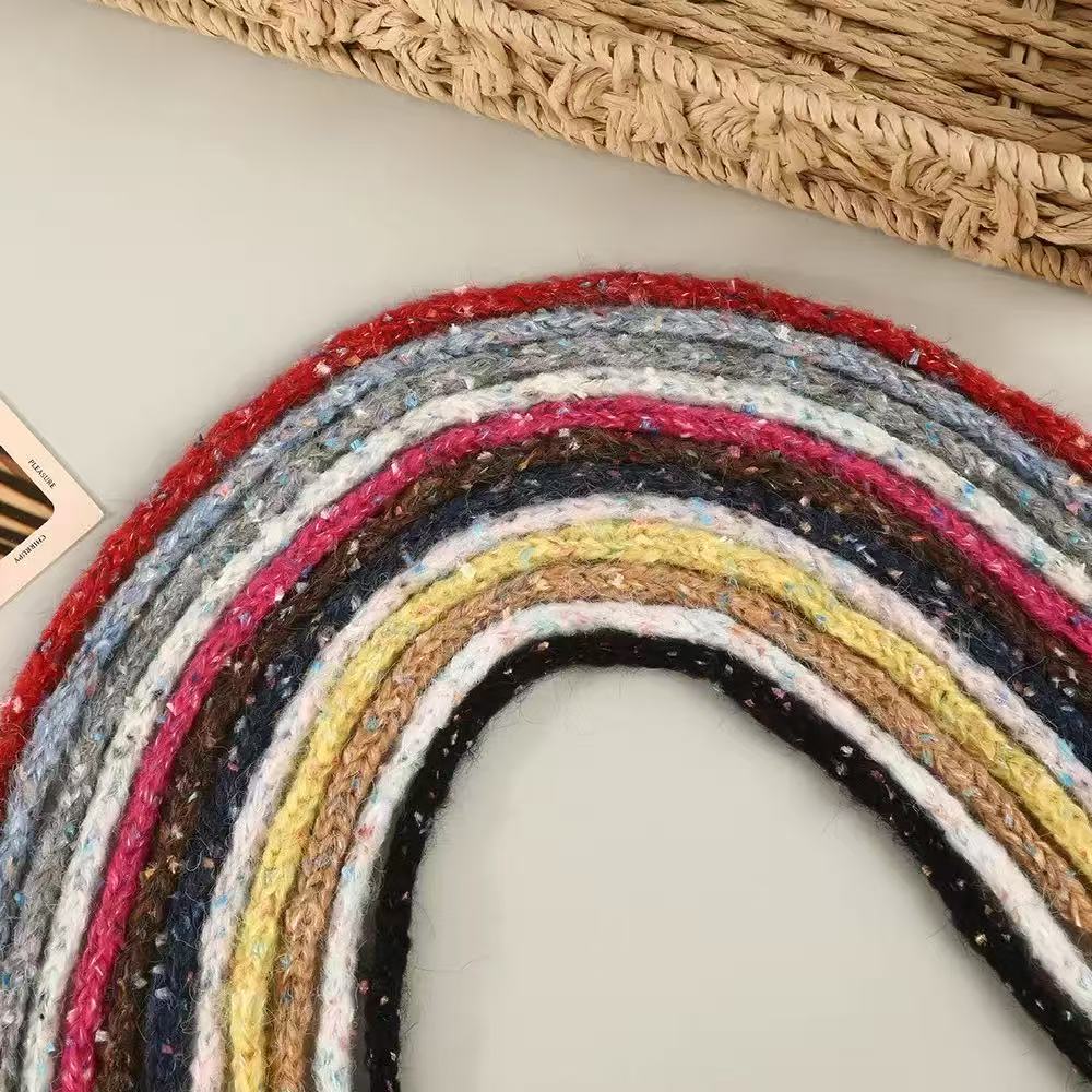 Craft 8MM Wool with Polyester Blended Yarn For Handmade DIY Clothing Goods By Yard