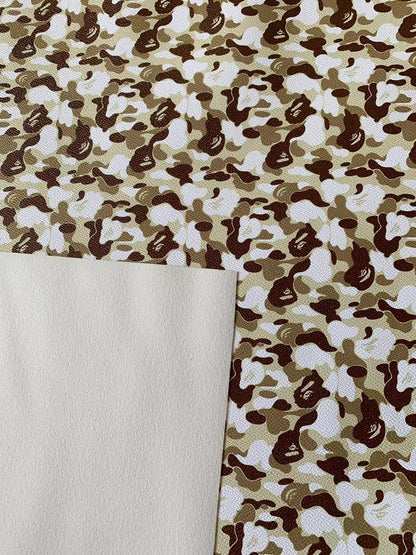 Tianchao New Camouflage Color Bape Leather Fabric For Handmade Handicraft Goods By Yard