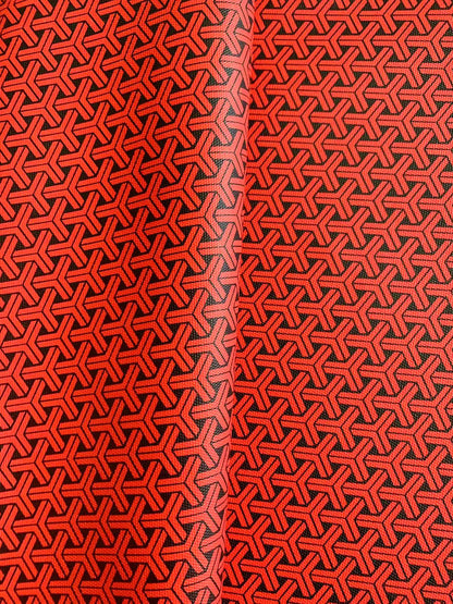 Fashion Triangle Design red with black Leather fabric For Handmade Handicraft Goods By Yard