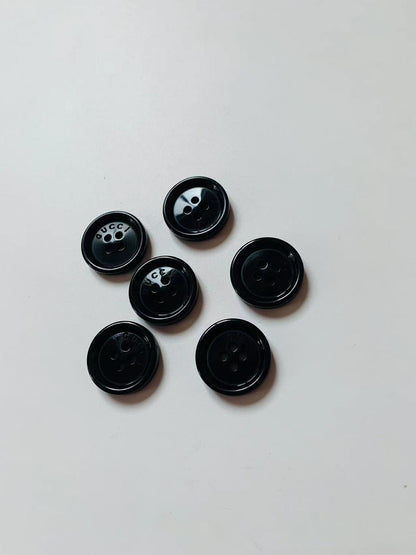 1 PC 0.8 inch Handicraft Black GG Button Plastic Material For Apparel