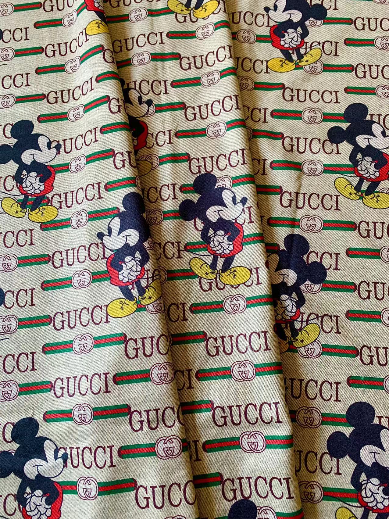 Craft Gucci With Mickey Mouse Knitted TR Material Fabric For Handmade Handicraft Apparel By Yard