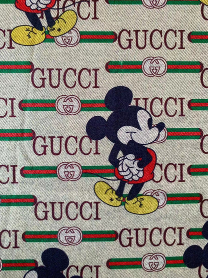 Craft Gucci With Mickey Mouse Knitted TR Material Fabric For Handmade Handicraft Apparel By Yard