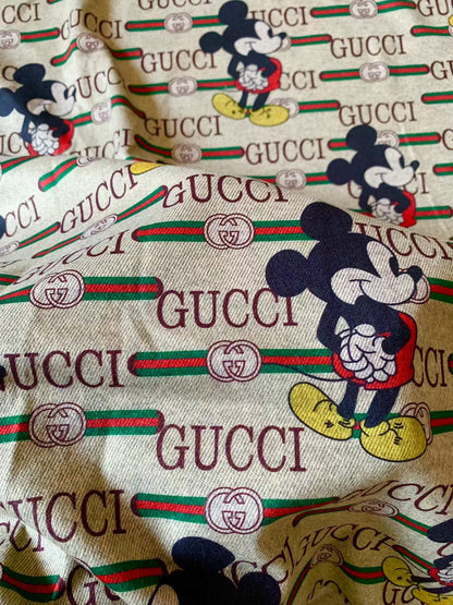 Craft Gucci With Mickey Mouse Knitted TR Material Fabric For Handmade Handicraft Apparel By Yard