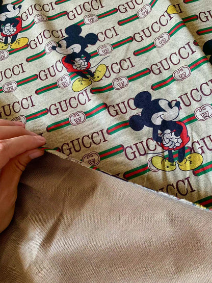 Craft Gucci With Mickey Mouse Knitted TR Material Fabric For Handmade Handicraft Apparel By Yard