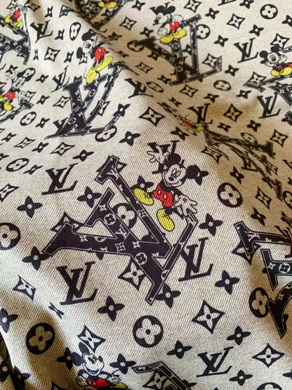 Craft LV With Mickey Mouse Knitted TR Material Fabric For Handmade Handicraft Apparel By Yard