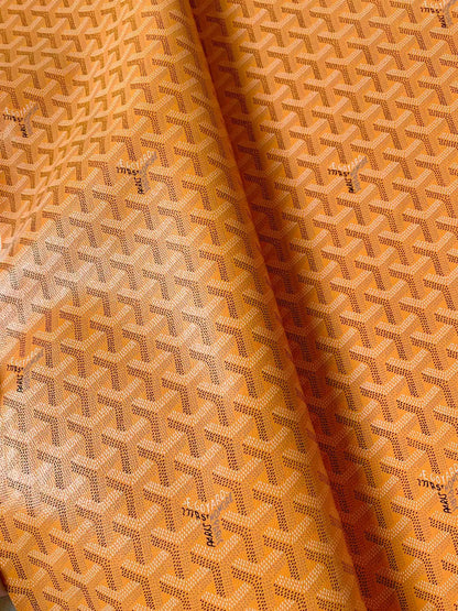 Best Quality Of Original Goyard Leather For Handmade Bag ,Furniture and Handicraft Goods By Yard(Orange Yellow)