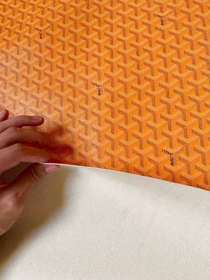 Best Quality Of Original Goyard Leather For Handmade Bag ,Furniture and Handicraft Goods By Yard(Orange Yellow)