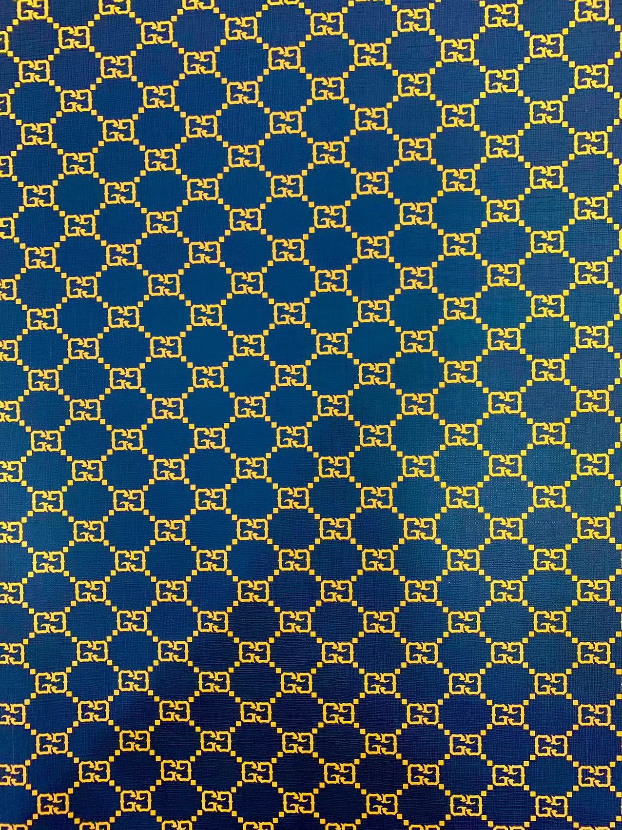 Craft Black With Yellow Color Gucci Leather Fabric For Handicraft Goods By Yard