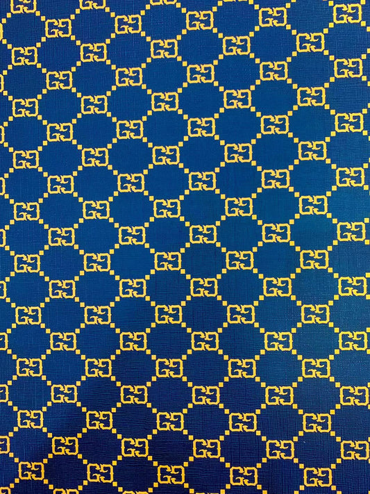 Craft Black With Yellow Color Gucci Leather Fabric For Handicraft Goods By Yard