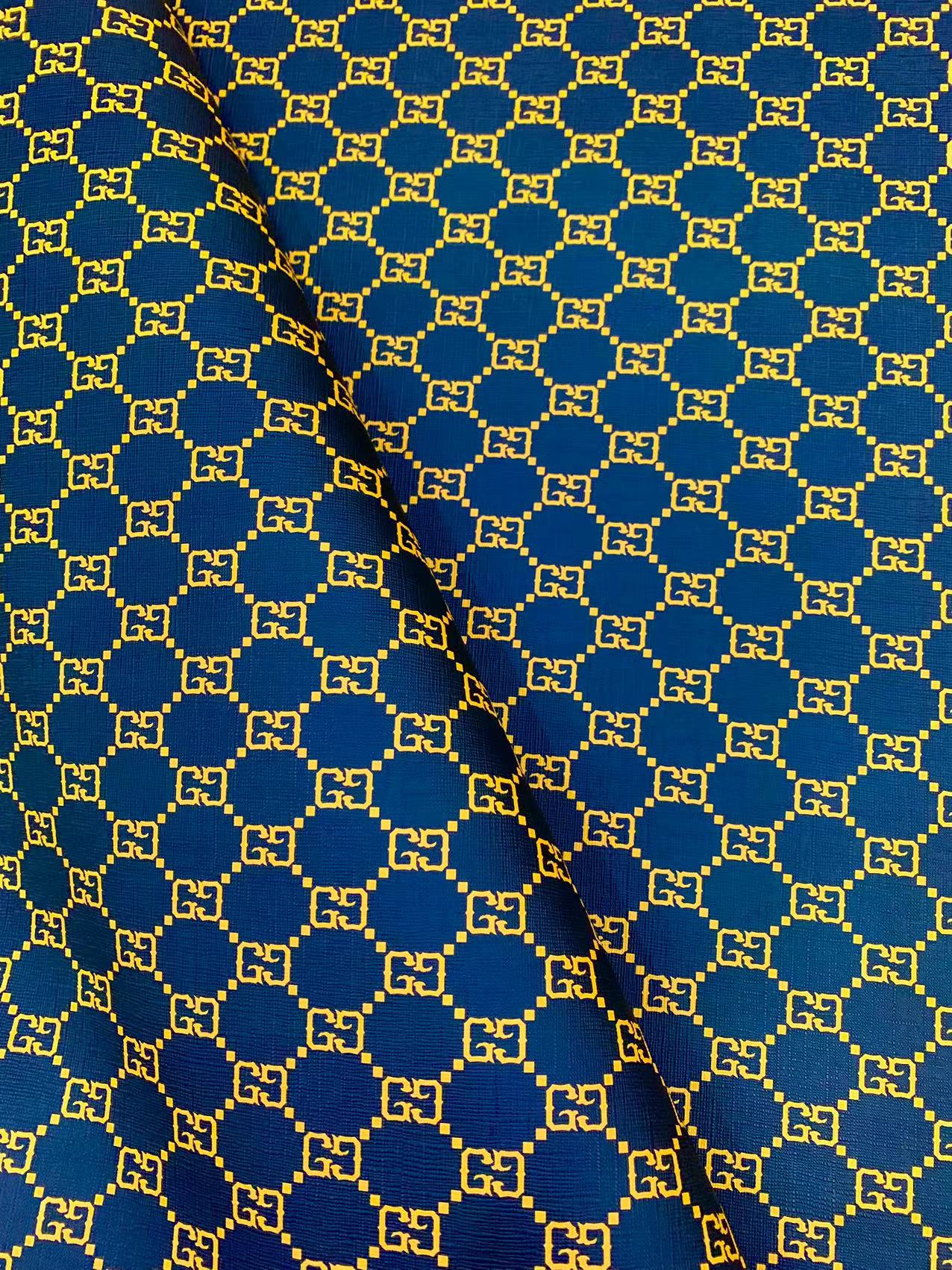 Craft Black With Yellow Color Gucci Leather Fabric For Handicraft Goods By Yard