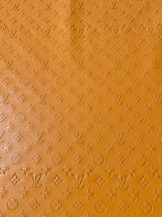 Napa Material Tan Embossed LV Leather For Upholstery Apparel Furniture Handicraft Goods