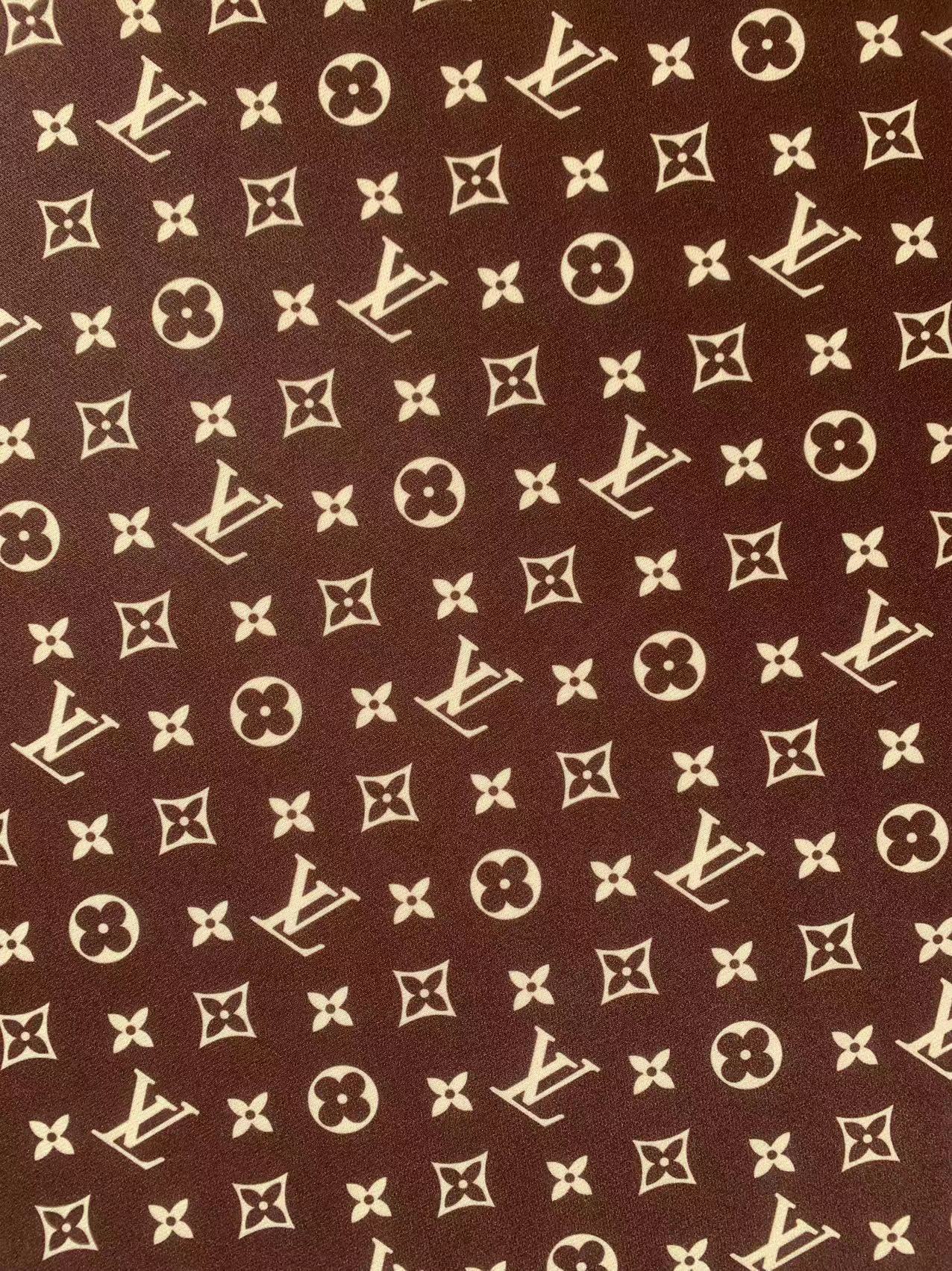 Craft Brown LV Cotton With Polyester Cloth Fabric For DIY Handicraft Apparel