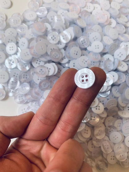 Craft Louis Vuitton 15MM  Resin Material Handicraft White Button For Apparel