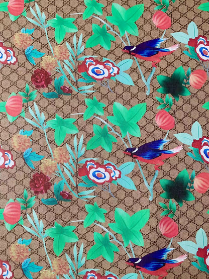 Craft Gucci With Bird Design Leather Fabric For Handmade Handicraft Goods By Yard