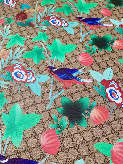 Craft Gucci With Bird Design Leather Fabric For Handmade Handicraft Goods By Yard