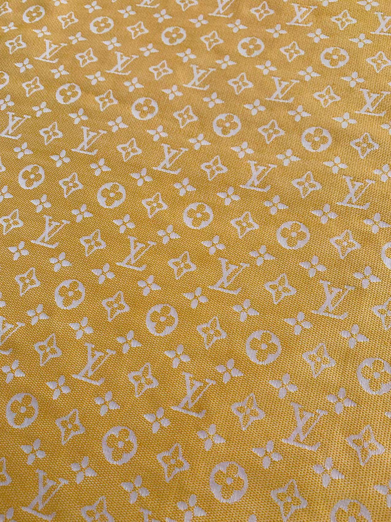 Tianchao Store Craft LV Cotton With Polyester Jacquard Cloth Fabric For Handmade Apparel (Yellow)