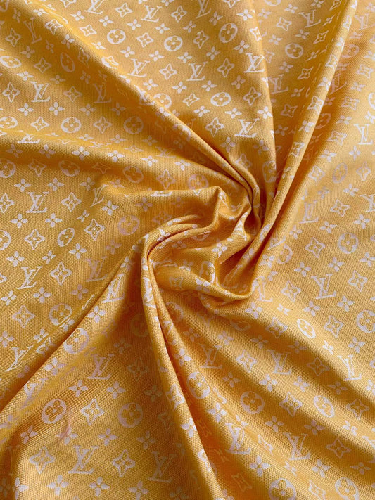 Tianchao Store Craft LV Cotton With Polyester Jacquard Cloth Fabric For Handmade Apparel (Yellow)