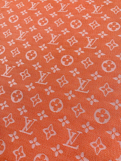 Tianchao Store Craft LV Cotton With Polyester Jacquard Cloth Fabric For Handmade Apparel (Orange)