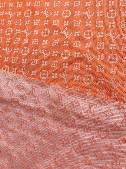 Tianchao Store Craft LV Cotton With Polyester Jacquard Cloth Fabric For Handmade Apparel (Orange)