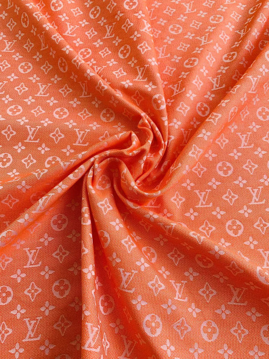 Tianchao Store Craft LV Cotton With Polyester Jacquard Cloth Fabric For Handmade Apparel (Orange)