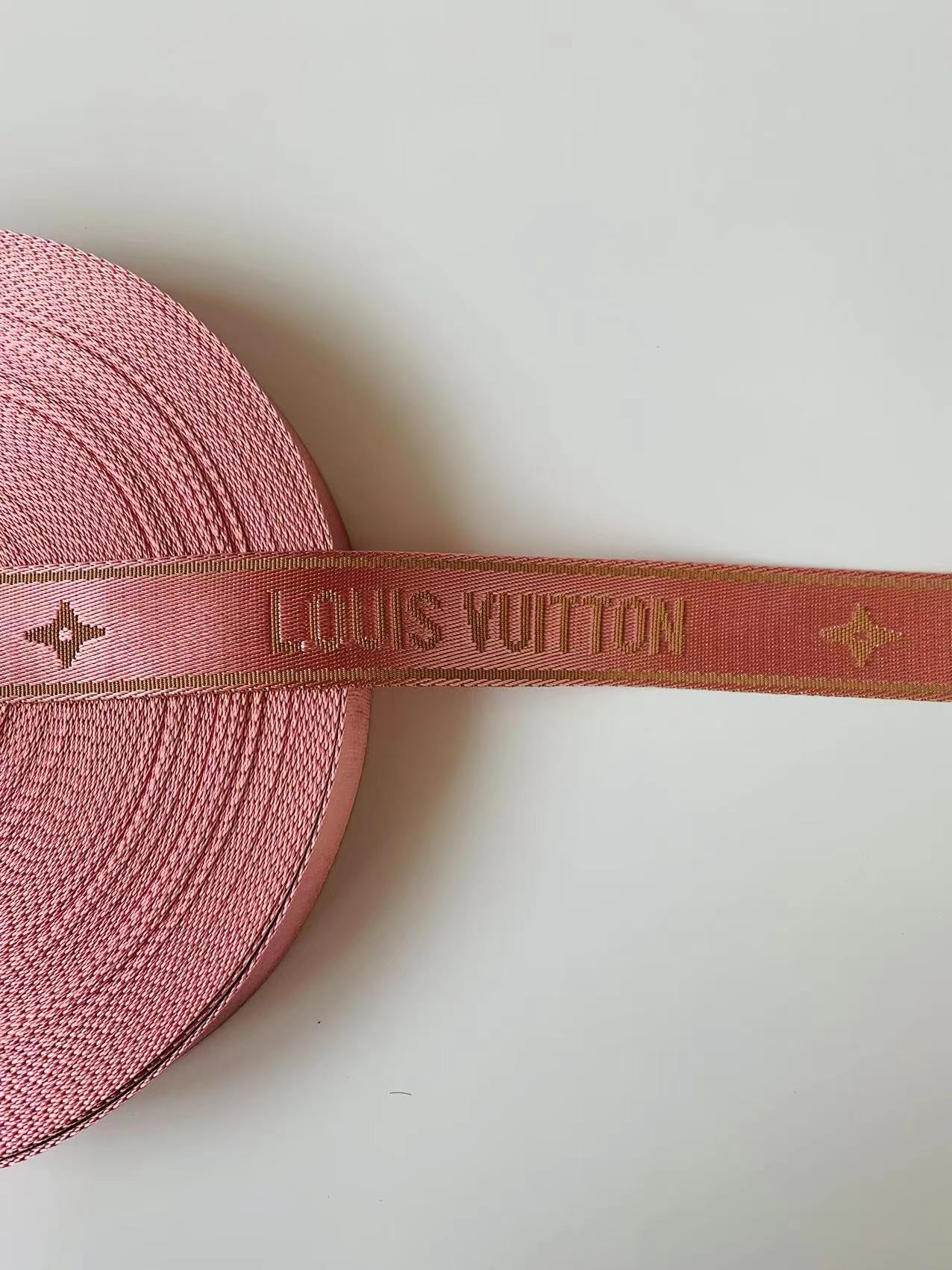 Craft LV 1.5 Inch Handmade Trim Embroidered Stripe Ribbon For Handicrafts By Yard (Pink)