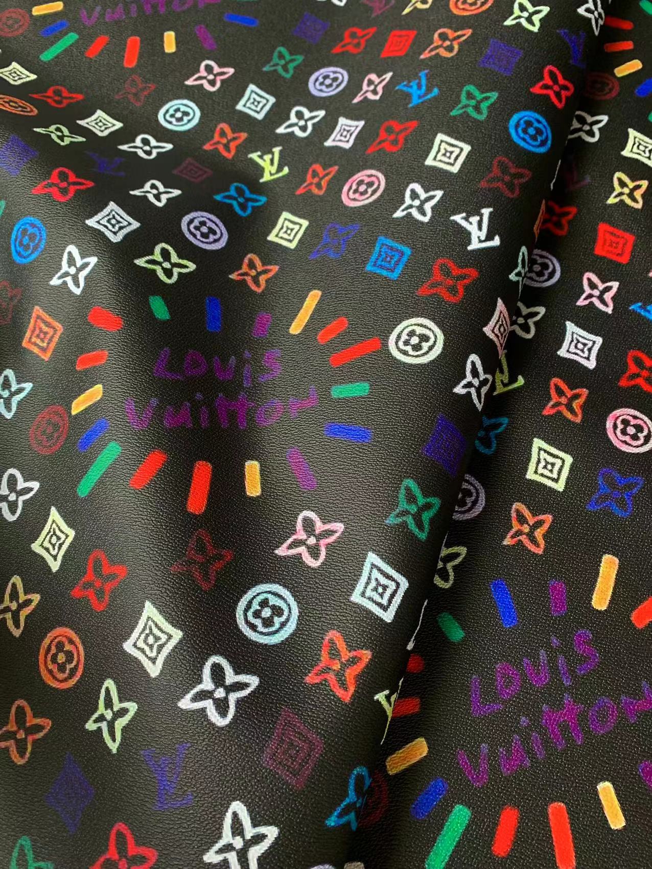 New Graffiti LV leather Fabric For Handmade Sneakers, Upholstery and Handicraft Goods