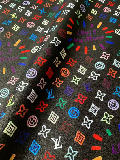 New Graffiti LV leather Fabric For Handmade Sneakers, Upholstery and Handicraft Goods