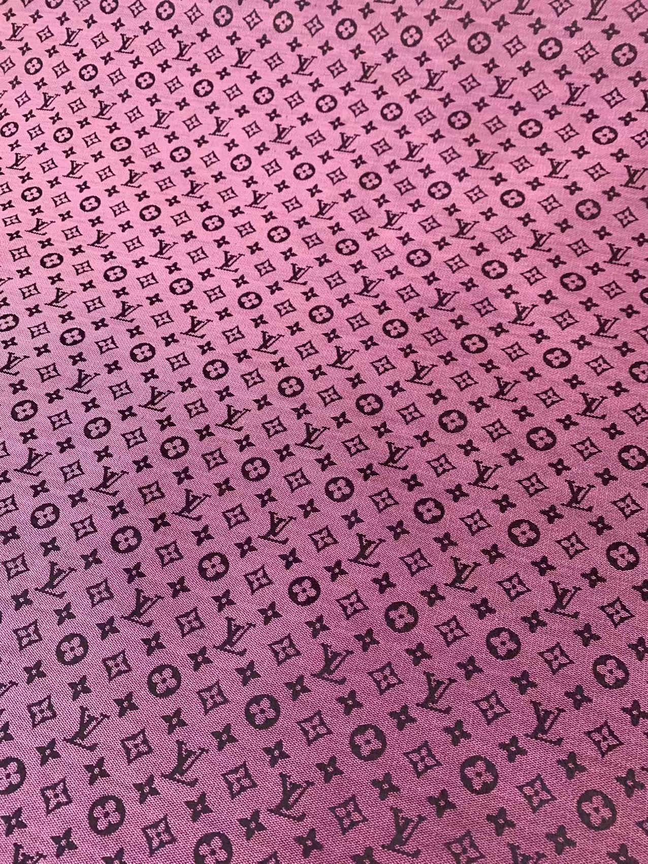 Fashion Pink LV Jacquard Cloth Fabric For Handmade Sneaker,Upholstery And Apparel