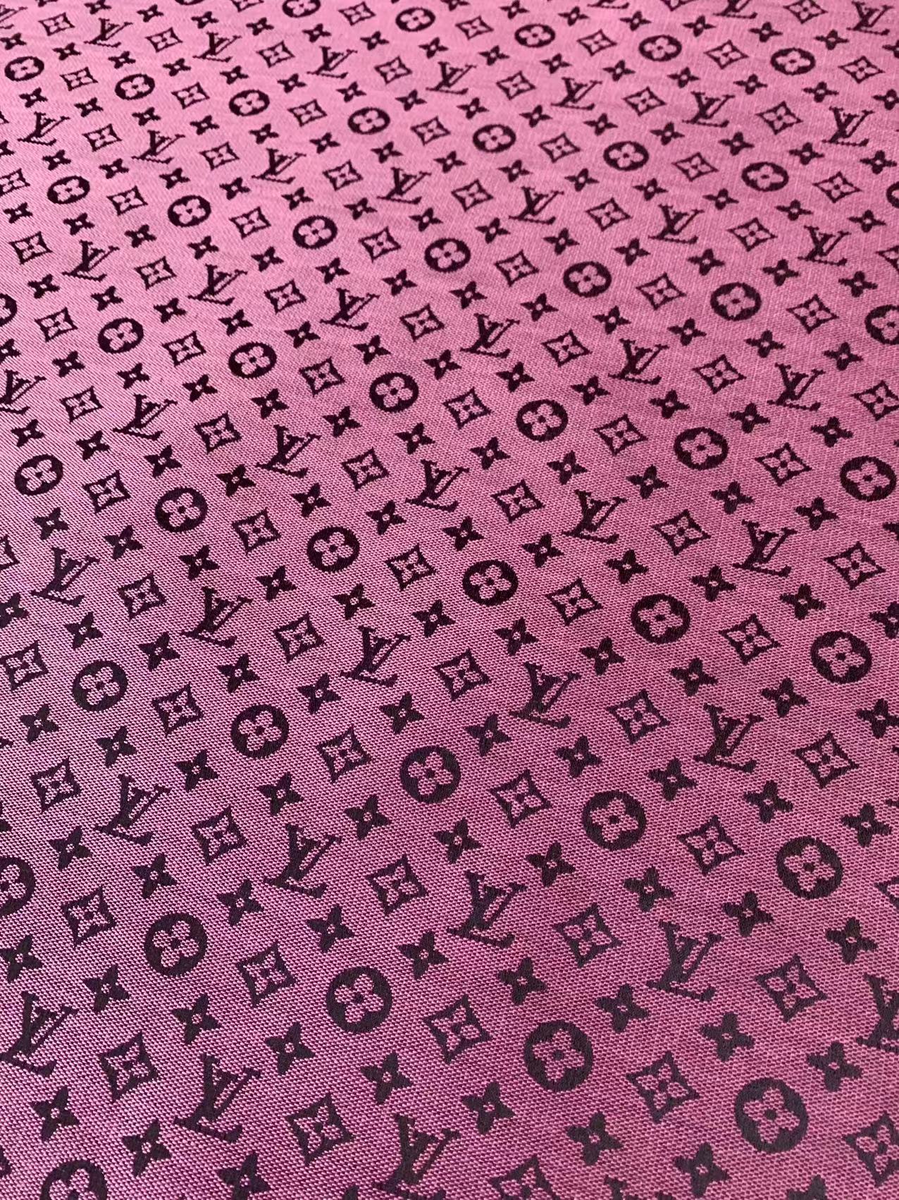 Fashion Pink LV Jacquard Cloth Fabric For Handmade Sneaker,Upholstery And Apparel