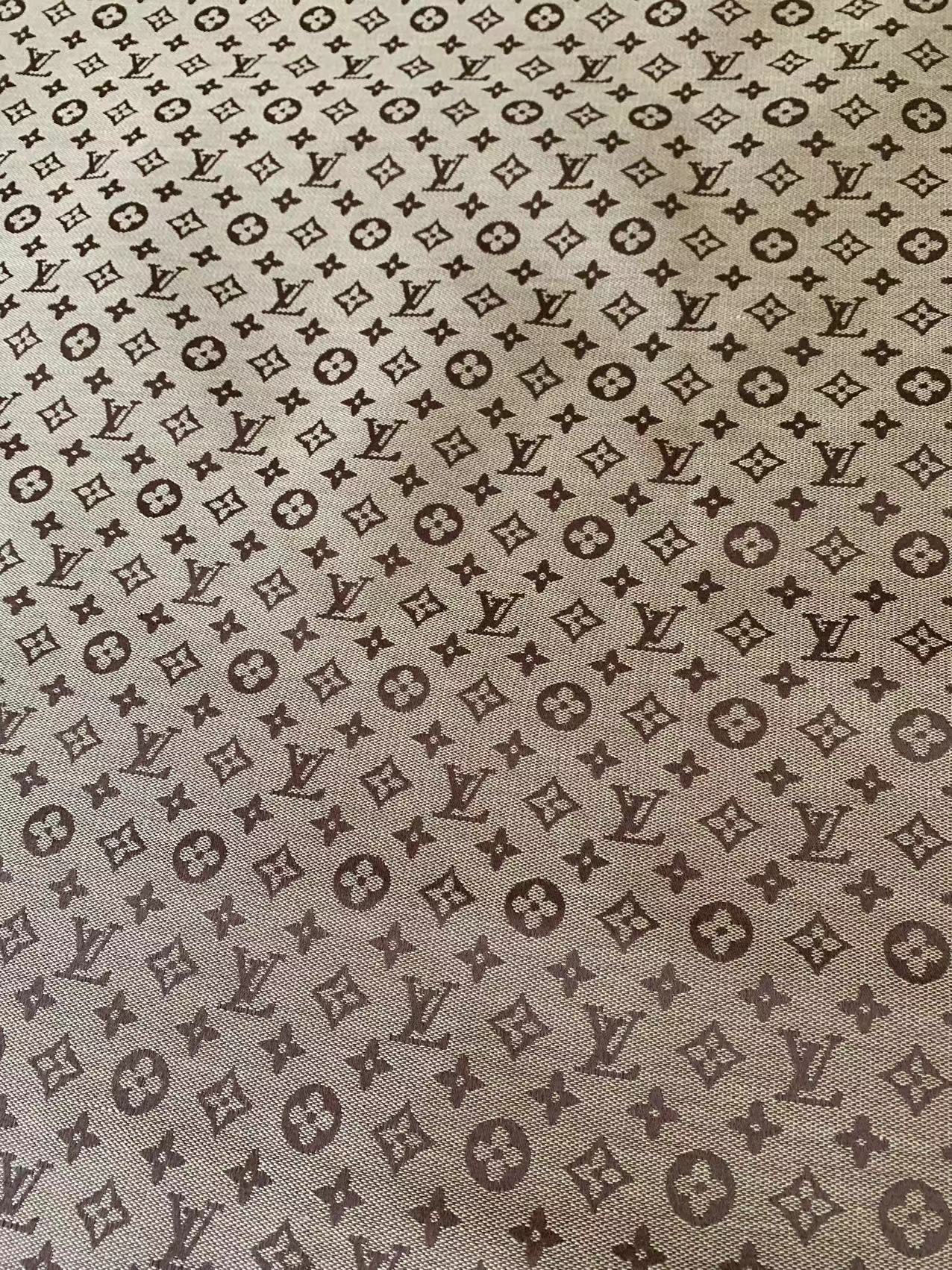 Fashion Tan LV Jacquard Cloth Fabric For Handmade Sneaker,Upholstery And Apparel