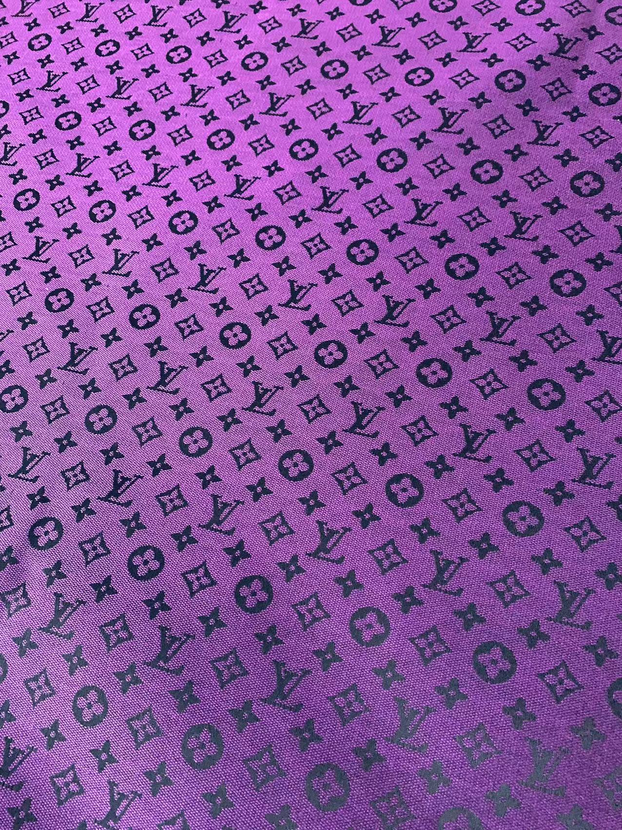 Fashion Purple LV Jacquard Cloth Fabric For Handmade Sneaker,Upholstery And Apparel