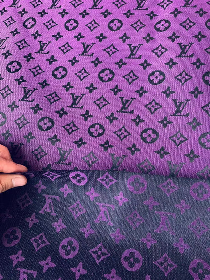 Fashion Purple LV Jacquard Cloth Fabric For Handmade Sneaker,Upholstery And Apparel