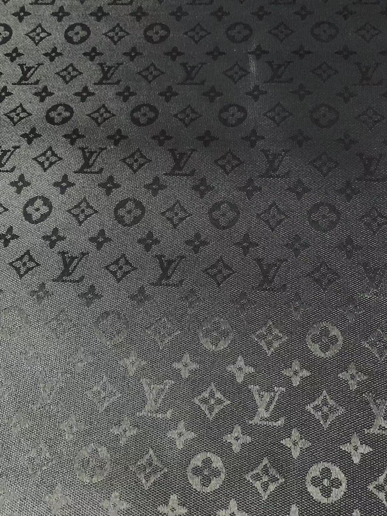 Fashion Black LV Jacquard Cloth Fabric For Handmade Sneaker,Upholstery And Apparel