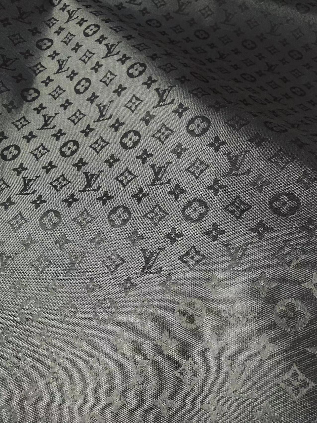 Fashion Black LV Jacquard Cloth Fabric For Handmade Sneaker,Upholstery And Apparel