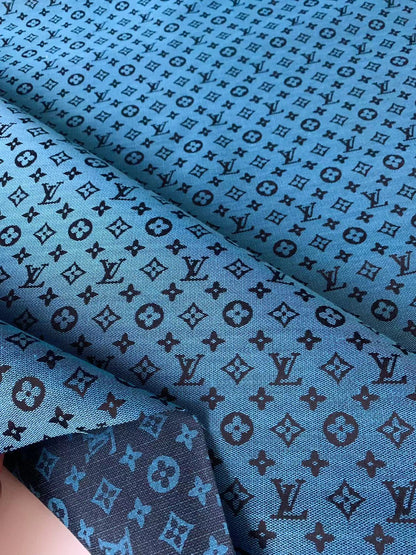 Fashion Blue LV Jacquard Cloth Fabric For Handmade Sneaker,Upholstery And Apparel