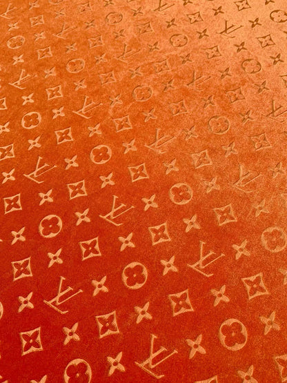 Popular Luxury LV Knitting Velvet Fabric For Handmade Sneaker,Car Upholstery and Apparel By Yard(Orange)