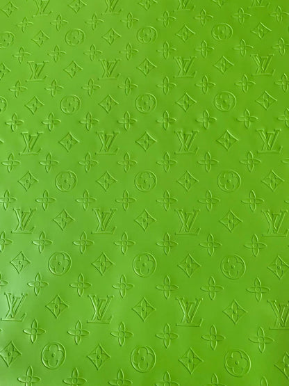 Napa Material Lamborghini Green Embossed LV Leather For Car Upholstery Furniture Handicraft