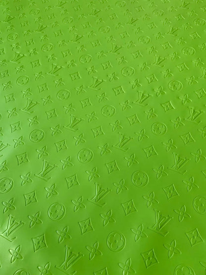 Napa Material Lamborghini Green Embossed LV Leather For Car Upholstery Furniture Handicraft