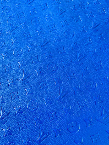 Fashion Embossed Jewelry Blue LV Leather For Handmade Bags and Shoes ,Car Upholster By Yard