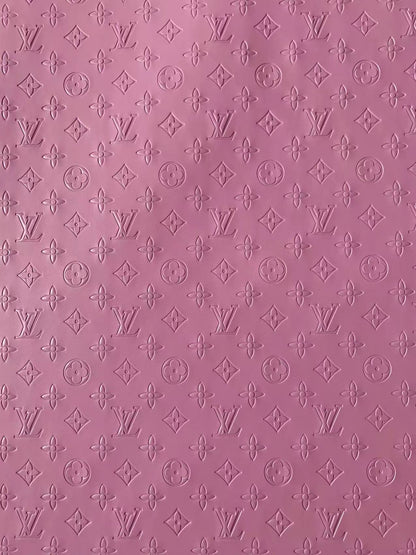 Napa Material Pink Embossed LV Leather For Upholstery Furniture Handicraft