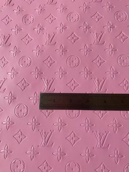 Napa Material Pink Embossed LV Leather For Upholstery Furniture Handicraft