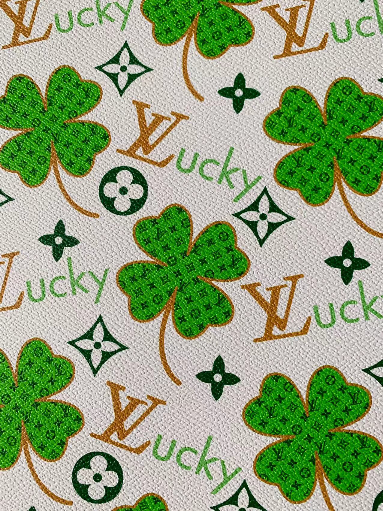 Tianchao New Lucky Design Clover LV Vinyl Leather For Handmade Sneaker , Upholstery Goods By Yard